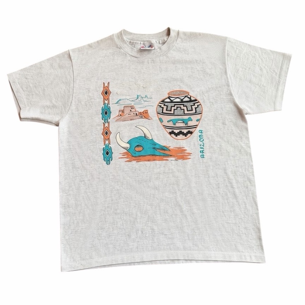 1990s Hanes Heavyweight 50/50 Heather Gray Arizona
Souvenir Southwest Graphic T-
